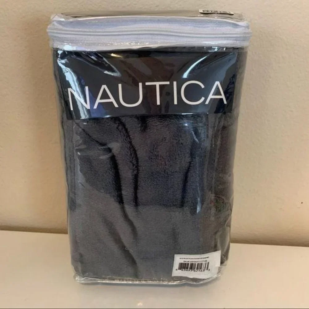 Nautica Ultra Soft Plush European Pillow Sham Grey